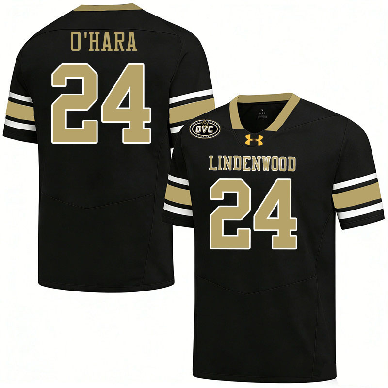 Lindenwood Lions #24 Nolan O'Hara College Football Jerseys,Uniforms-Black